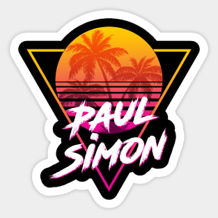 Paul Simon - Proud Name Retro 80s Sunset Aesthetic Design Sticker